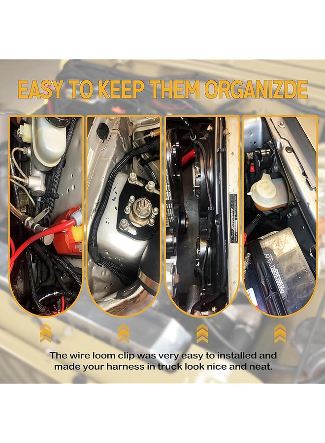 erorex 150Pcs Push Mount Cable Zip Tie With Car Wire Loom Routing Clips Universal Compatible With Gm Trucks Cars Sedan Utv Engine Bay Self Locking Straps - Image 3