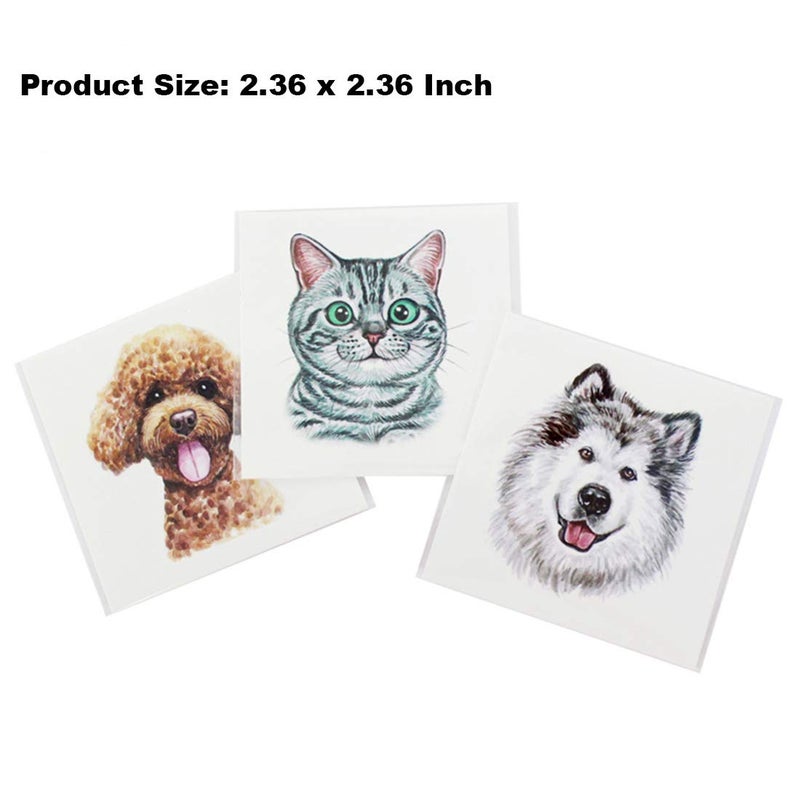 Ooopsiun 30 Pieces Animals Temporary Tattoos for Kids Women, Dogs Cats Waterproof Tattoos for Boys Girls - Image 2