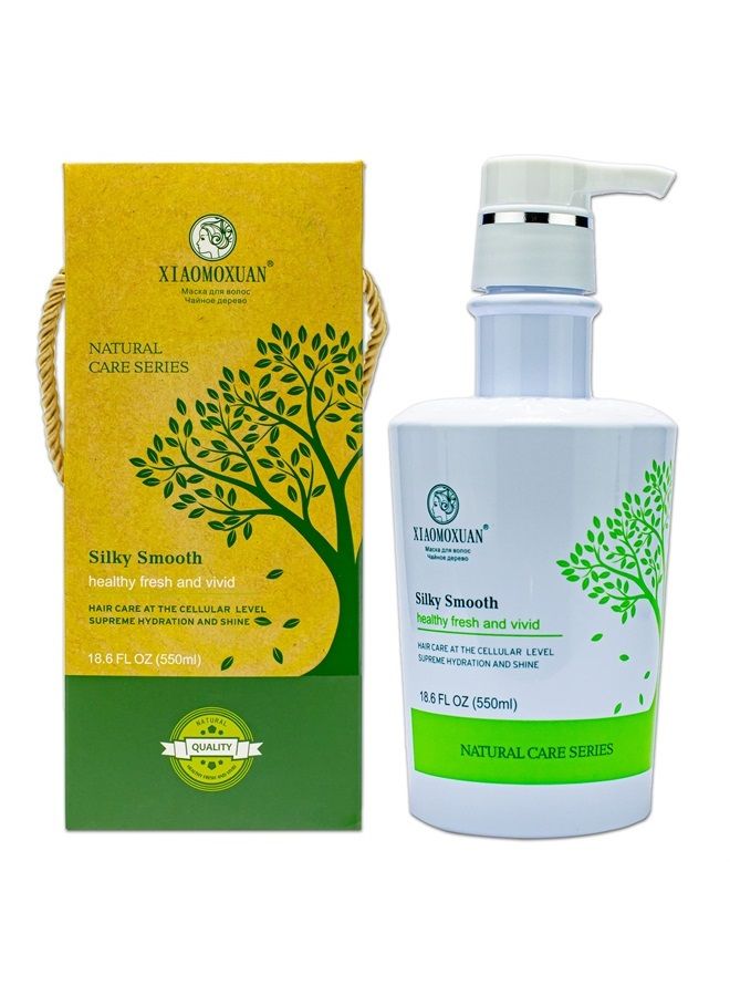 Xiaomoxuan Moisturizing Hair Mask Silky Smooth - Natural Tea Tree Oil Hair and Scalp Nourishing - Deep Hydrating for Dry Hair Breakage and Split Ends Repair - Vitamin Hair Mask Frizz Treatment - Image 2