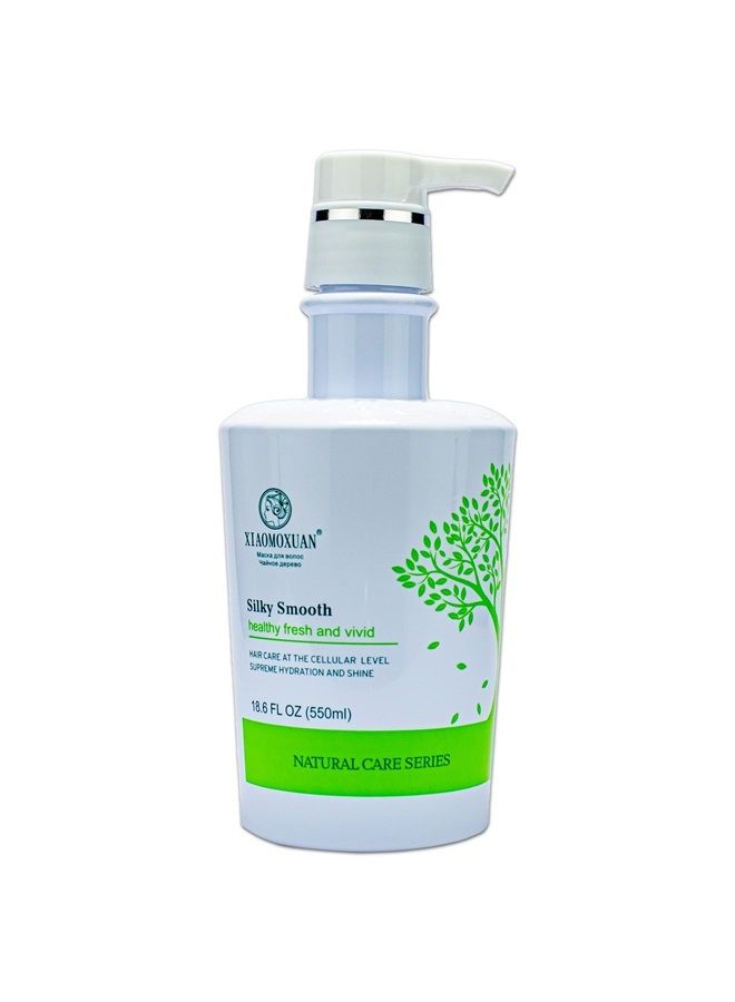 Xiaomoxuan Moisturizing Hair Mask Silky Smooth - Natural Tea Tree Oil Hair and Scalp Nourishing - Deep Hydrating for Dry Hair Breakage and Split Ends Repair - Vitamin Hair Mask Frizz Treatment - Image 1