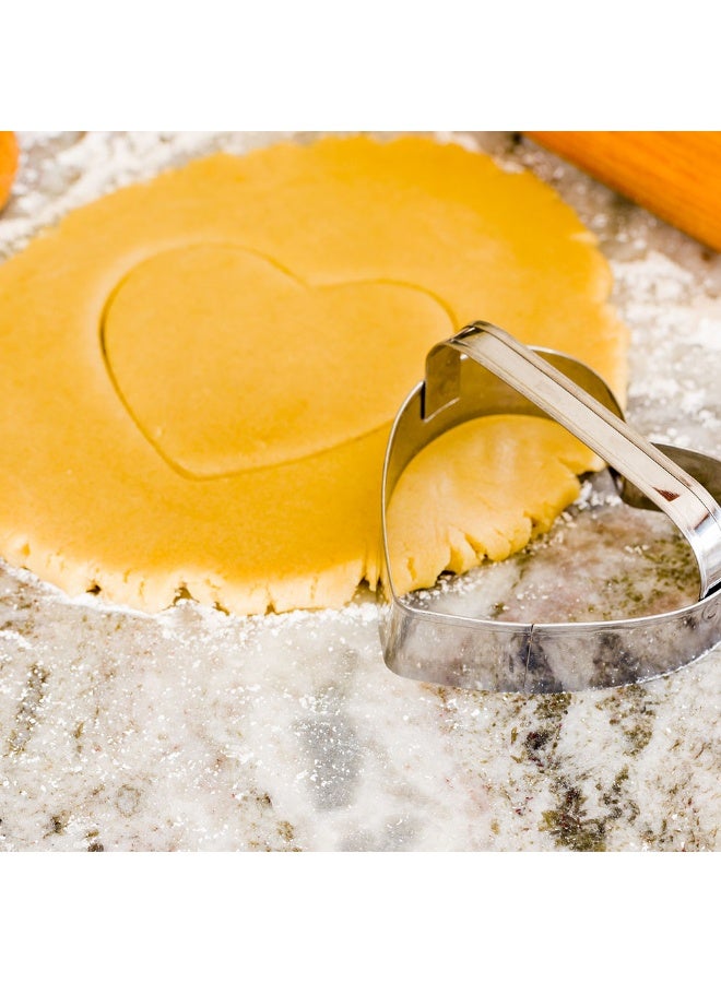 Restaurantware Pastry Tek 3.7 Inch x 3.2 Inch Heart Cookie Cutter, 1 With Handle Heart Shaped Cookie Cutter - Medium, Heavy-Duty, Metal Cookie Cutter Heart, For Holidays, Weddings, Or Engagements, - Image 3