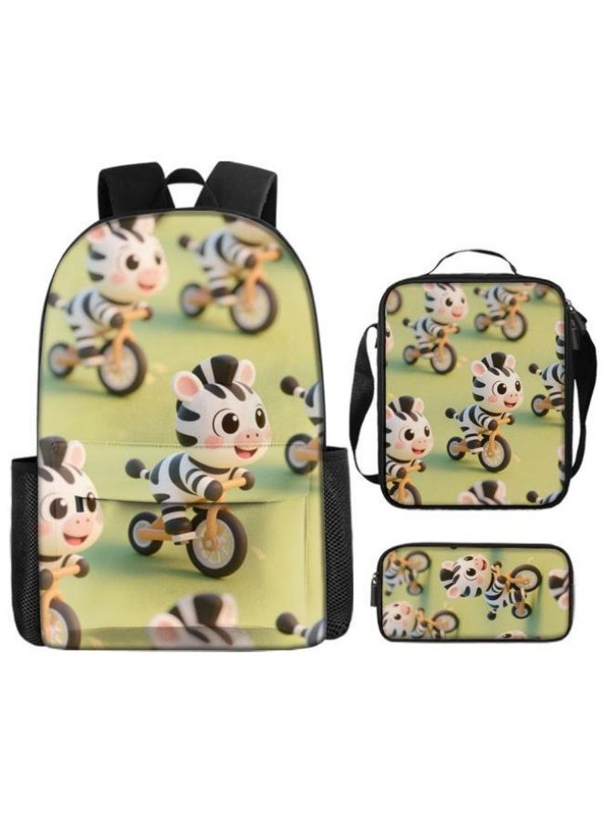Bright Li Fire Unlock the fashion style of children's fun! Three-piece bag set, cartoon elements make children and teenagers super stylish (students, children, friends outings, mountain climbing, schooling, etc. are available) - 12 - Image 2