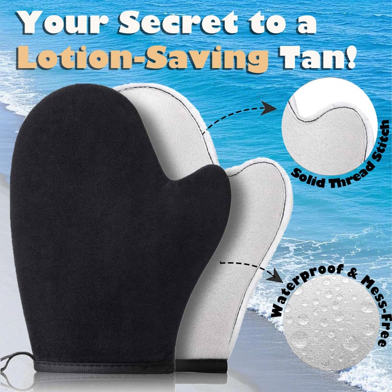 ANSPHIE Self Tanning Mitt Self Tanner Mitt Tanning Glove Self Tan Mitt Applicator Self Tanner Brush For Body Self Tanning Brush Kabuki Brush Back Self Tanner Back Applicator Back Tanning Applicator 4 Pack - Image 4