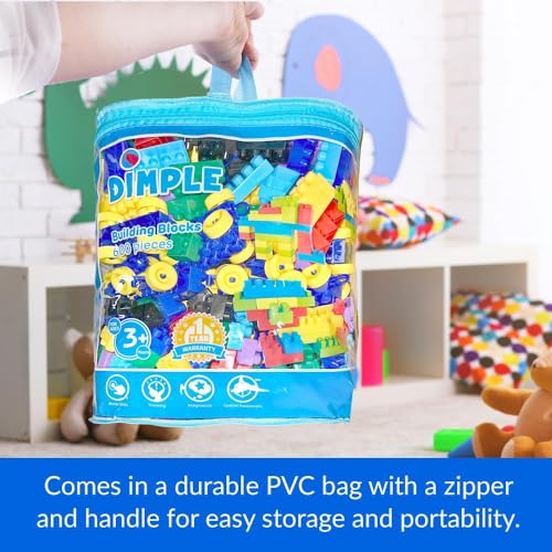 Dimple Large Building Blocks for ToddlersKids 600 Piece Stackable MultiColored Interlocking Toys Safe NonToxic Plastic Bright Colors Waterproof Boys Girls Age 3 for Kids - Image 5