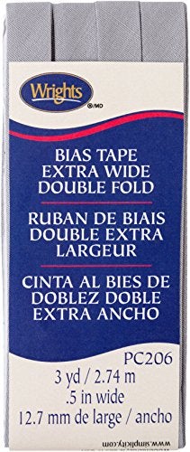 Wrights 117206117 Medium Grey Double Fold Bias Tape 1/2" x3yd - Image 2