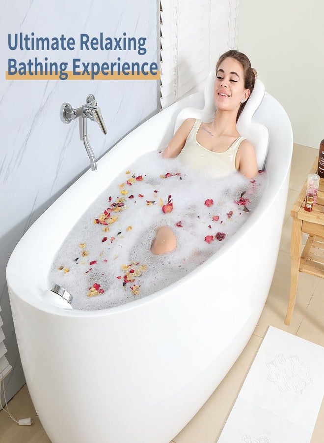 VEILS Luxury Bath Cushion, Full Body Bathtub Pillow with 160 Suction Cups, Bath Mat for Head and Neck Support, with Laundry Bag (White, 51" x 16") - Image 2