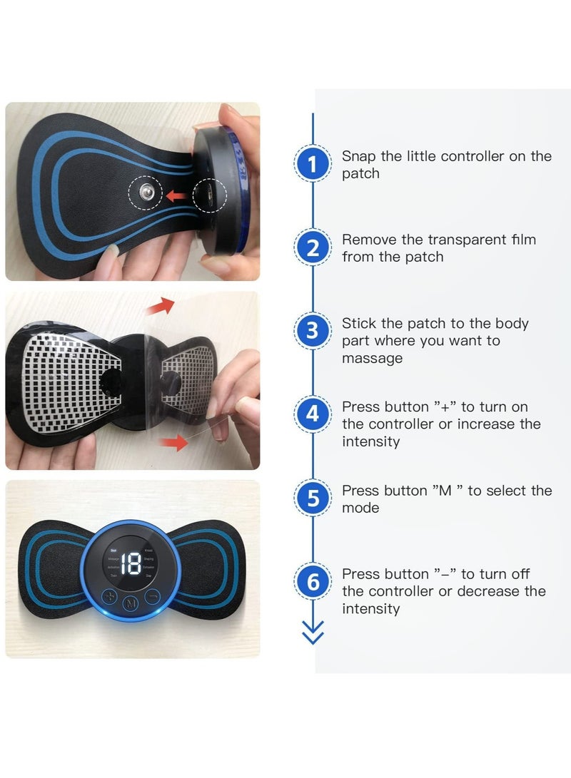 ELTRAZONE Body Massager,Wireless Portable Neck Massager with 8 Modes and 19 Strength Levels Rechargeable Pain Relief EMS Massage Machine for - Image 4