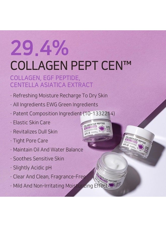 APLB Collagen EGF Peptide Facial Cream | COLLAGEN PEPT CEN™ 29.4% 1.86 FL.OZ/Korean Skincare, Elasticity care, Deep hydration, Revitalize for gentle and improve skin texture - Image 3
