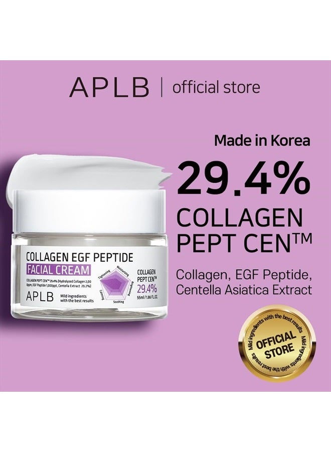 APLB Collagen EGF Peptide Facial Cream | COLLAGEN PEPT CEN™ 29.4% 1.86 FL.OZ/Korean Skincare, Elasticity care, Deep hydration, Revitalize for gentle and improve skin texture - Image 2