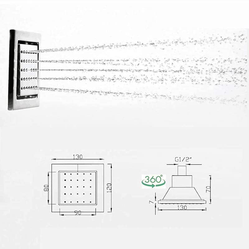 JAAZ Body Jet Tile Square Shape Tilted on all Side Brass Material 130 x 120 mm Pack of 2 - Image 4