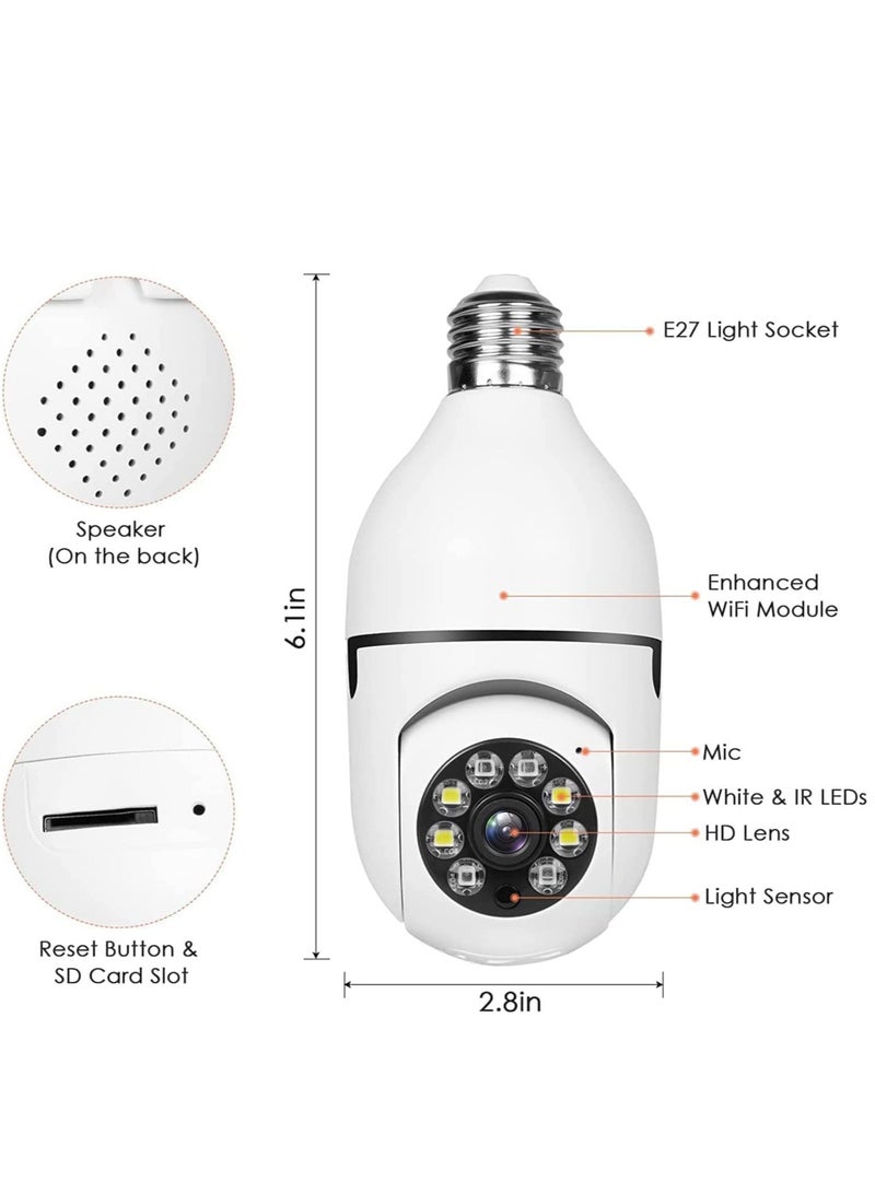 Generic 360 Degree Security Cameras Wireless Outdoor, 2.4GHz & 5G WiFi Light Bulb Camera, 1080p Wireless Cameras for Home Security, Indoor Security Camera System, Motion Detection, Two-Way Audio  - Image 4