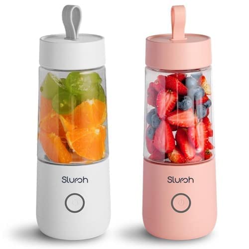 Slursh Bolt Portable Blender 350ml, Powerful 4 Blade USB Rechargeable Juicer Blender, BPA Free Smoothie Maker, Leakproof Self Cleaning Mini Mixer for Shakes, Protein, Baby Food (White) - Image 5