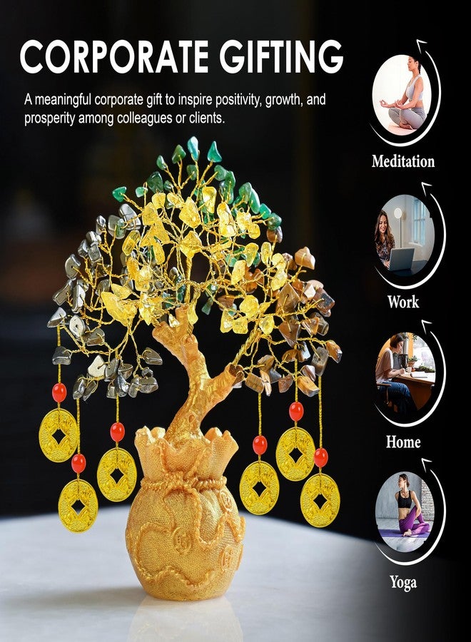 ZAICUS Money Magnet Crystal Tree with 6 Feng Shui Coins - Wealth & Prosperity Tree - Decorative Showpiece for Home, Office & Gifting - Image 3