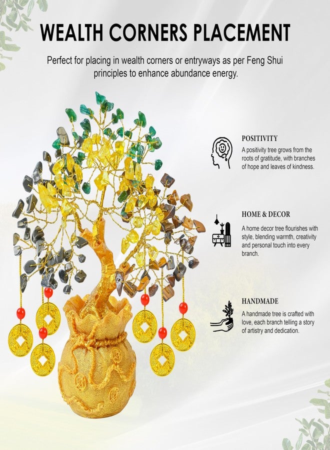 ZAICUS Money Magnet Crystal Tree with 6 Feng Shui Coins - Wealth & Prosperity Tree - Decorative Showpiece for Home, Office & Gifting - Image 5