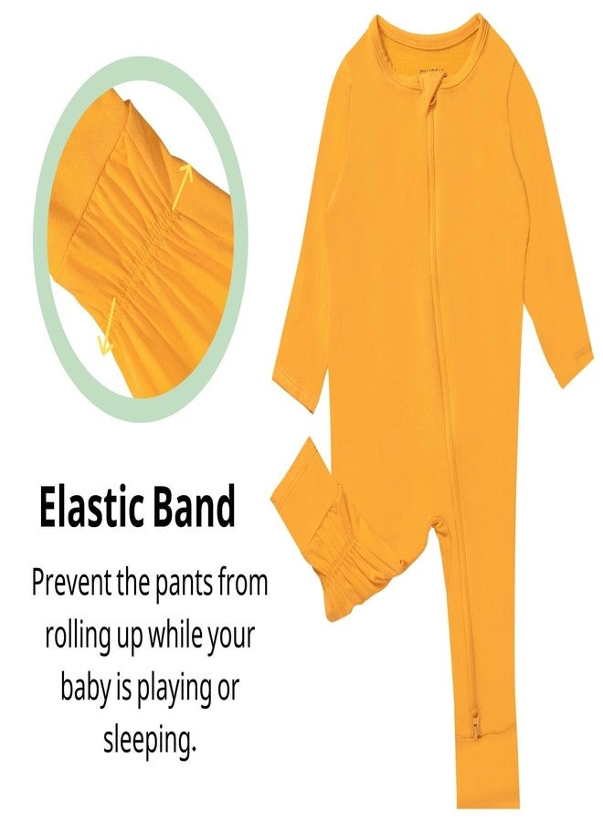 GUISBY Rayon Footless Pajamas, Baby Boy Girls Toddler Long Sleeve with 2 Way Zipper 4 Piece Sets Sleeper 3-6 Months - Image 3
