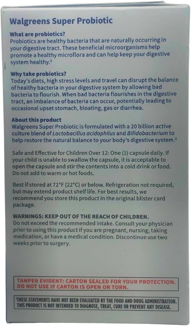 Walgreens ATAZUA Walgreens Super Probiotic Digestive Support Capsules 60 ea - Image 3