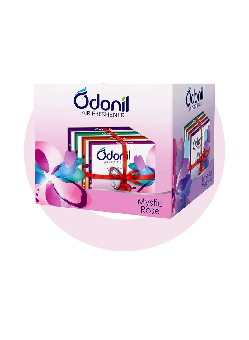Odonil Bathroom Air Freshener Blocks Mixed Fragrances - 192g (48g*4) | Mixed Fragrances: Jamine, Lavender, Orchid, Rose| Long Lasting Fragrance - Image 1