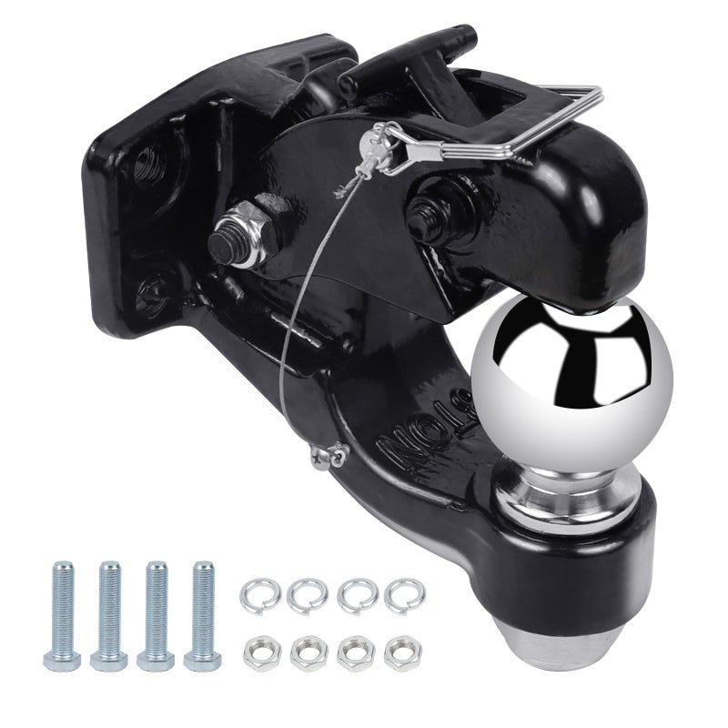 8Ton Pintle Hook Trailer Combination Hitch Receiver 2516 Hitch Ball with Mounting Kit 2516 Hitch Ball