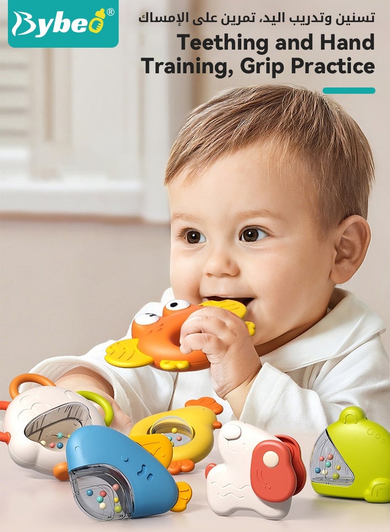 Bybeo 13PCS Baby Rattle Toys, Infant Teething Toys, Grab and Spin Rattles Sensory Toy Set with Storage Box, Food Grade Silicone Material, Early Educational Toy Set, Baby Toys Gift for Babies 0-12-24 Months Boys Girls - Image 3