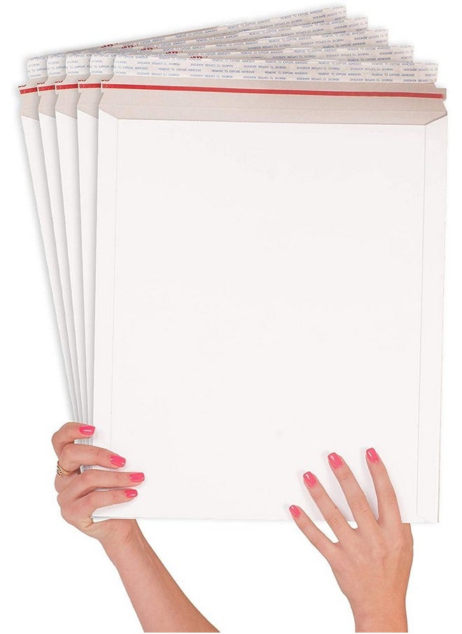 ABC Pack & Supply Abc Rigid Mailers 12.75 X 15 Inch. Pack Of 25 White Selfsealing Cardboard Envelopes. 550 Gsm Stay Flat Photo Shipping Cardboard Mailer Envelope. Stay Flat Mailers For Cd Photos Documents  - Image 1