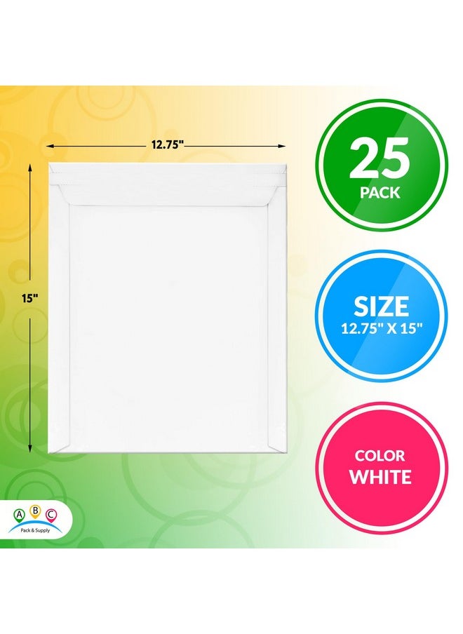 ABC Pack & Supply Abc Rigid Mailers 12.75 X 15 Inch. Pack Of 25 White Selfsealing Cardboard Envelopes. 550 Gsm Stay Flat Photo Shipping Cardboard Mailer Envelope. Stay Flat Mailers For Cd Photos Documents  - Image 2