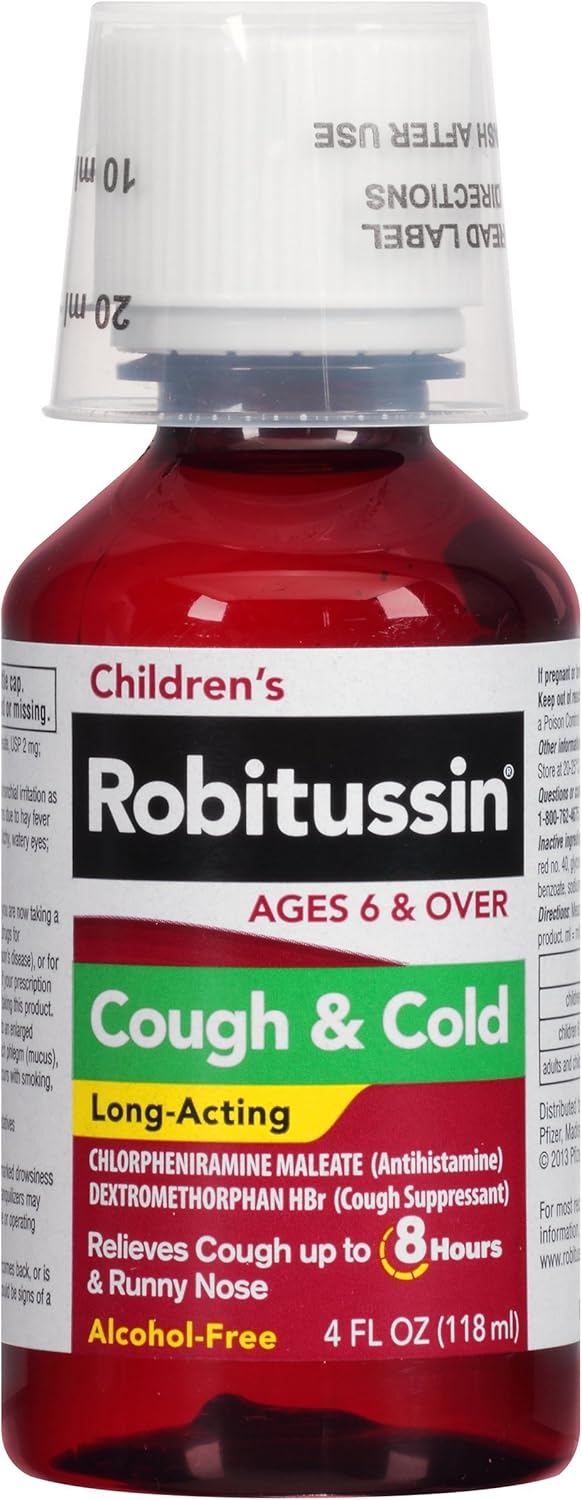 Robitussin Childrens LongActing Cough and Cold Medicine for Kids Fruit Punch Flavor  4 Fl Oz Bottle Pack of 3 - Image 3