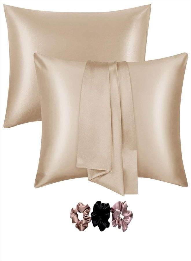 Rylan Pillow Cover RYLAN Satin Silk Pillow Cover for Hair and Skin 2 Piece with 3 Piece |Silk Pillow Covers with Envelope Closure end Design|Silk Pillow Cases 600 TC (Light Rose Taupe) - Image 1