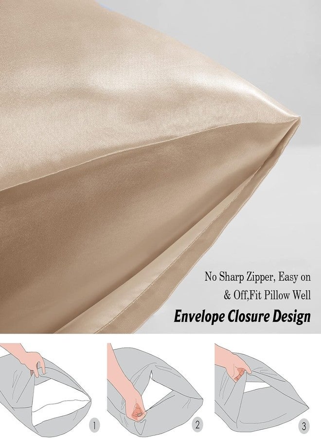 Rylan Pillow Cover RYLAN Satin Silk Pillow Cover for Hair and Skin 2 Piece with 3 Piece |Silk Pillow Covers with Envelope Closure end Design|Silk Pillow Cases 600 TC (Light Rose Taupe) - Image 4
