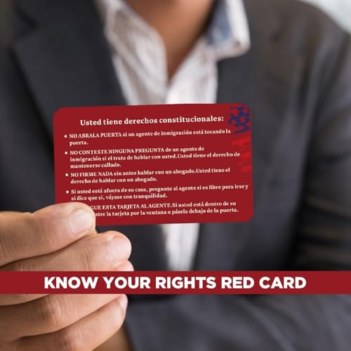 CDXHOME 50 PCS Know Your Rights Immigration Red Card - English & Spanish Constitutional Rights Reminder for Immigration Encounters - Pocket-Sized Legal Protection Cards - Image 4