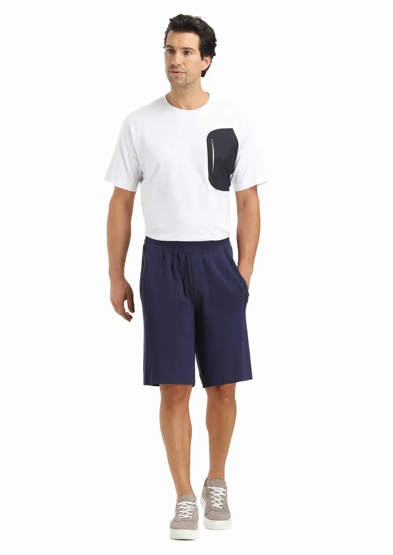 رامسي شورت رياضي برمودا بلون كحلي محبوك بقصة عادية