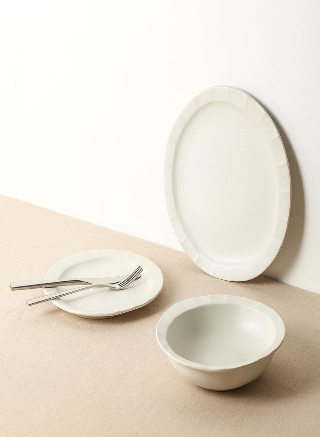 Stone Lain Oasis 4-Piece Salad Plate Set Stoneware, White - Image 5