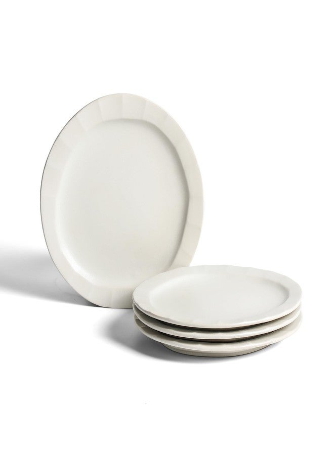 Stone Lain Oasis 4-Piece Salad Plate Set Stoneware, White - Image 1