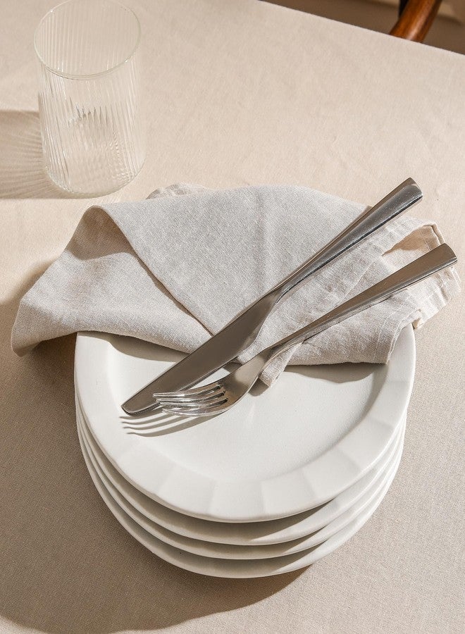 Stone Lain Oasis 4-Piece Salad Plate Set Stoneware, White - Image 2