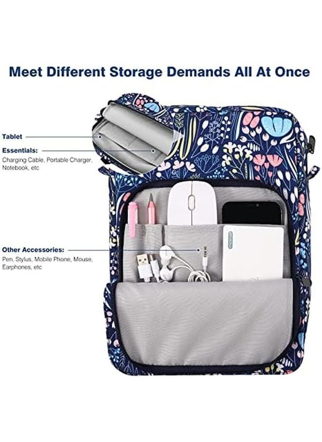 9 11 Inch Tablet Sleeve Shoulder Bag For Ipad 10.2 2021 2019 Ipad Pro 11 2021 2018 Ipad Air 5 4 10.9 Ipad 10Th Gen 10.9 2022 Galaxy Tab A8 10.5 Tablet Protective Handbag Night Blue