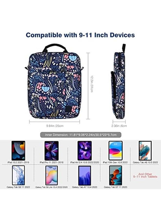 9 11 Inch Tablet Sleeve Shoulder Bag For Ipad 10.2 2021 2019 Ipad Pro 11 2021 2018 Ipad Air 5 4 10.9 Ipad 10Th Gen 10.9 2022 Galaxy Tab A8 10.5 Tablet Protective Handbag Night Blue