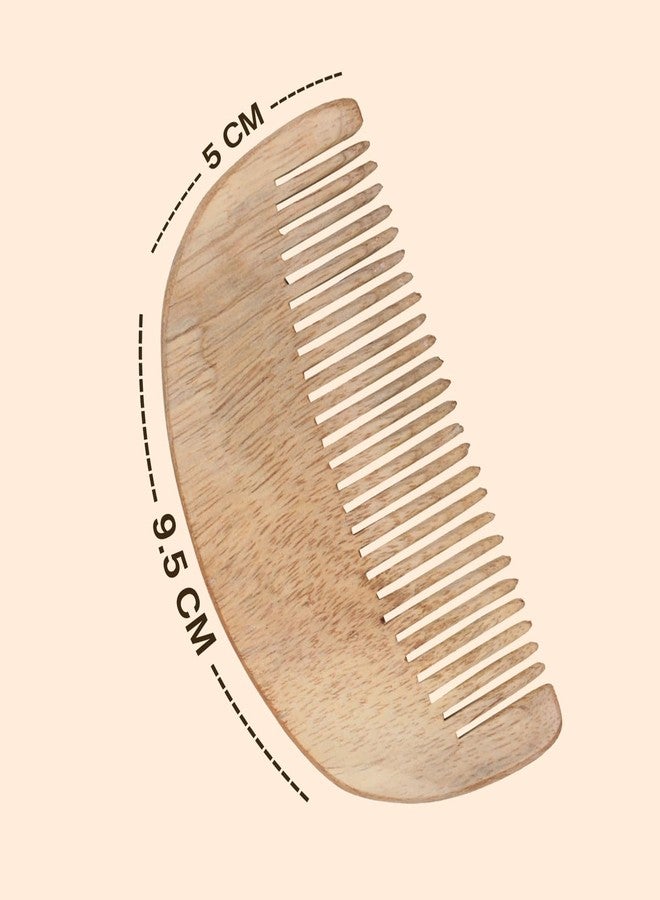 KAVIN Wood Fine Tooth Beard Comb | Anti-Static Hair Care Wooden Comb For Women And Men Use Hair And Beard Styling Tools (Multi-function Comb)- 1 Pcs - Image 2