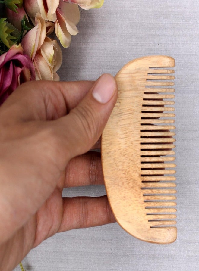 KAVIN Wood Fine Tooth Beard Comb | Anti-Static Hair Care Wooden Comb For Women And Men Use Hair And Beard Styling Tools (Multi-function Comb)- 1 Pcs - Image 4