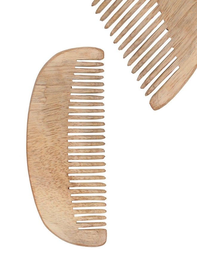 KAVIN Wood Fine Tooth Beard Comb | Anti-Static Hair Care Wooden Comb For Women And Men Use Hair And Beard Styling Tools (Multi-function Comb)- 1 Pcs - Image 1