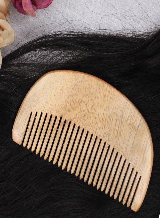 KAVIN Wood Fine Tooth Beard Comb | Anti-Static Hair Care Wooden Comb For Women And Men Use Hair And Beard Styling Tools (Multi-function Comb)- 1 Pcs - Image 3