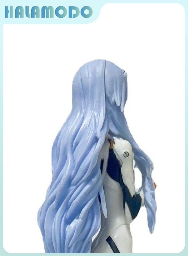 Evangelion Standing in an Elegant Pose with Flowing Long Hair, Battle - Stance Rei Ayanami 22cm Action Figure Desk Decoration Gift
