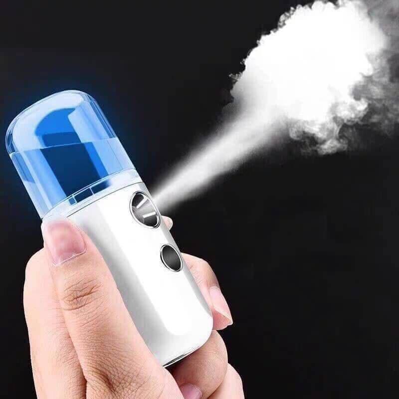 Nanometer spray facial beauty machine spray cool oxygen injection instrument portable small face steamed cold spray at home white one piece(White) - Image 2