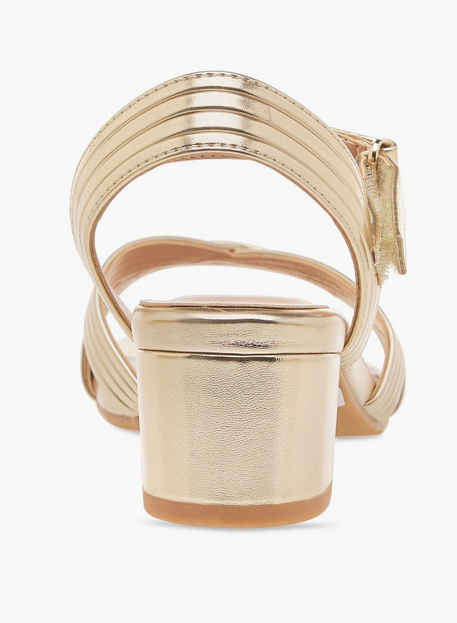 سيليست صنادل بناتي بكعب عريض بأشرطة وإغلاق بشريط لاصق - Image 5