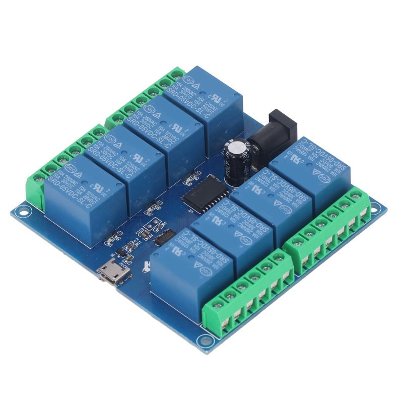 songle 8-Channel USB Relay Module Plug-and-Play No Driver Required - Overcurrent Protection Stable Serial Control for Computer Automation - Image 2