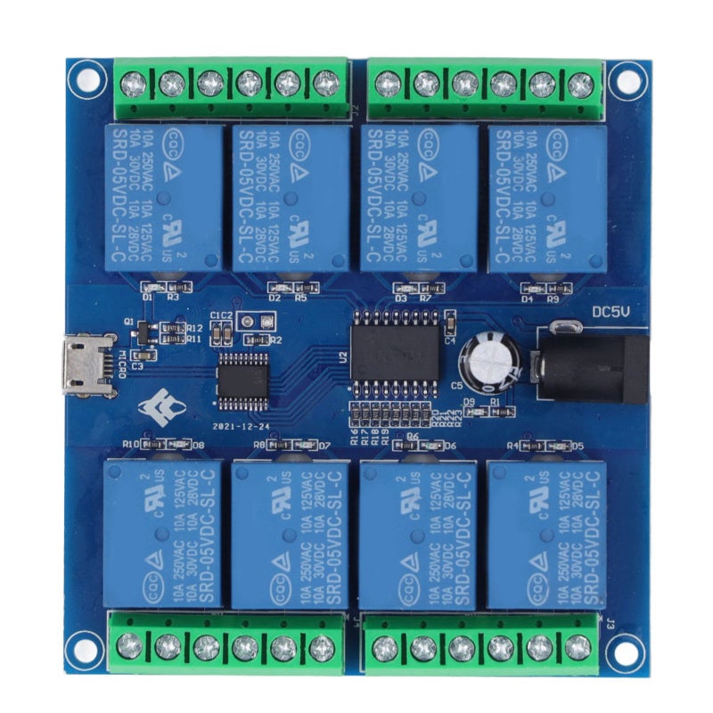 songle 8-Channel USB Relay Module Plug-and-Play No Driver Required - Overcurrent Protection Stable Serial Control for Computer Automation - Image 3