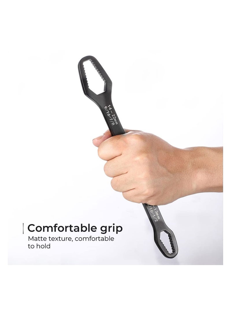 SYOSI Universal Wrench Double-Head Self-Tightening Wrench, Premium 8-22mm Self-Tightening Universal Wrench Adjustable Double Head Wrench, Multifunctional Universal Wrench for Repair - Image 4