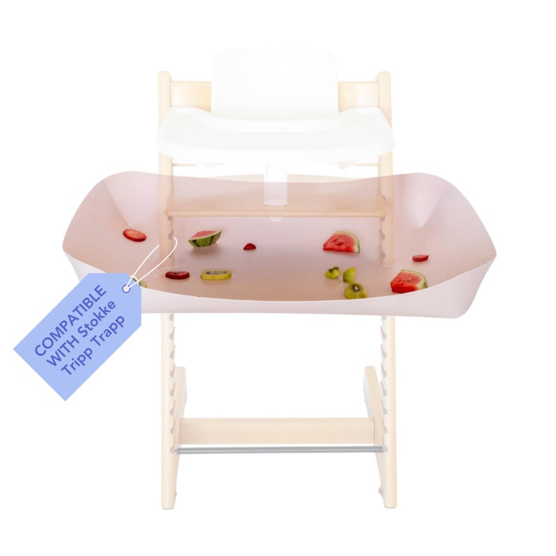 CATCHY -Food Catcher-Compatible with Stokke Tripp Trapp High Chair +11 Other High Chairs-Highchair Sold Separately-Baby & Toddler Food & Mess Catcher-Premium Linen Inspired -Under High Chair Accessory - Image 1