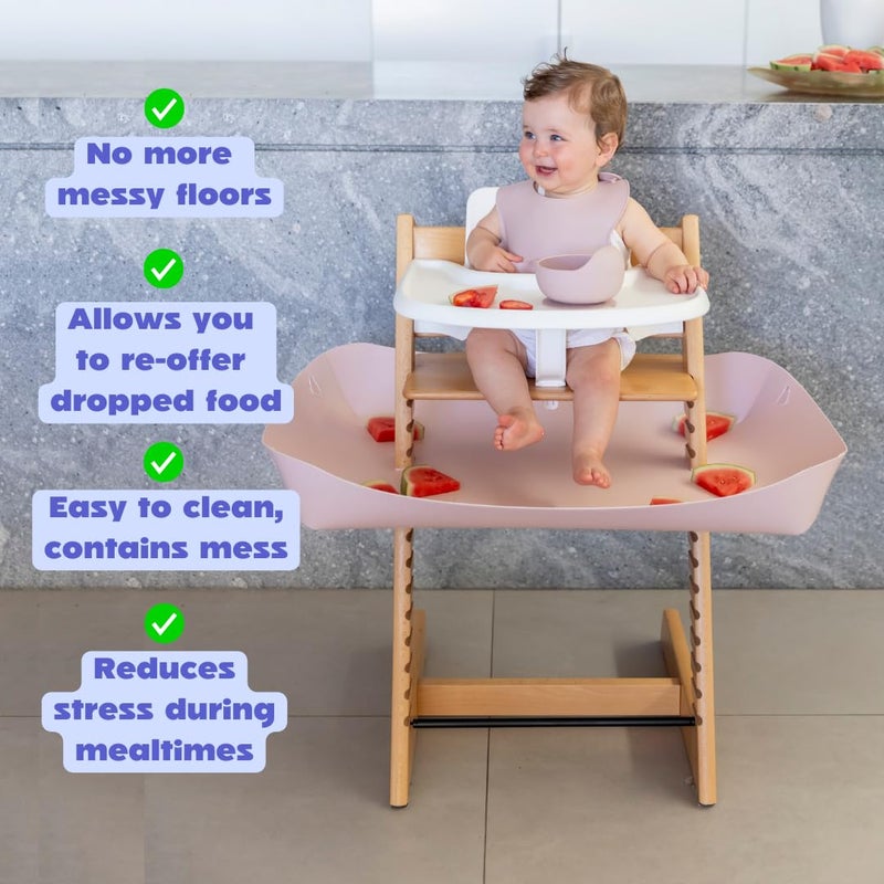 CATCHY -Food Catcher-Compatible with Stokke Tripp Trapp High Chair +11 Other High Chairs-Highchair Sold Separately-Baby & Toddler Food & Mess Catcher-Premium Linen Inspired -Under High Chair Accessory - Image 3