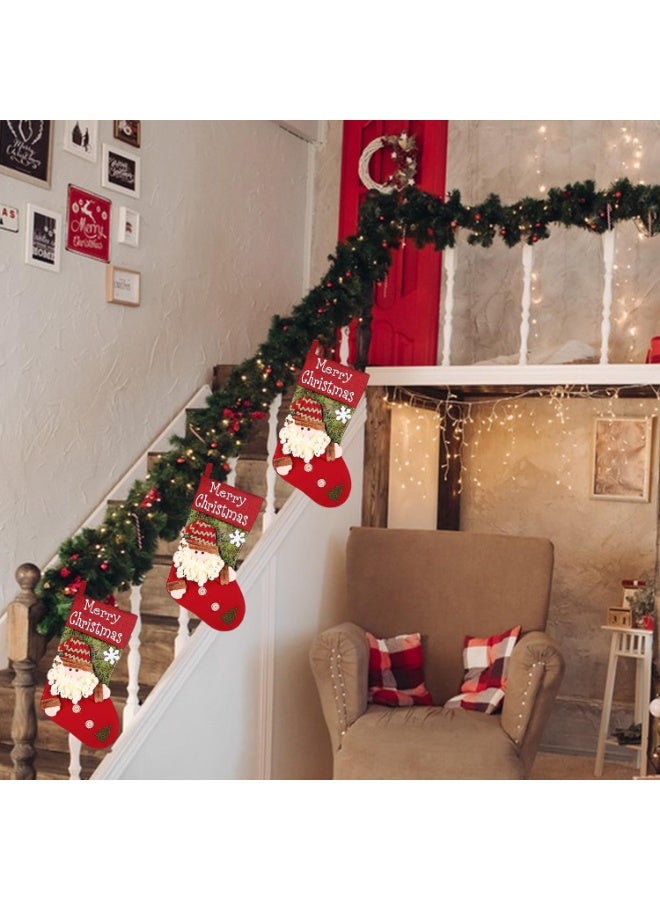 جوارب عيد الميلاد المخصصة، حجم كبير 18" زينة جوارب عيد الميلاد، جوارب سانتا 3D لطيفة، زينة حفلات العطلات هدايا للعائلة والأطفال، ديكور شجرة عيد الميلاد (أحمر 1) - Image 4