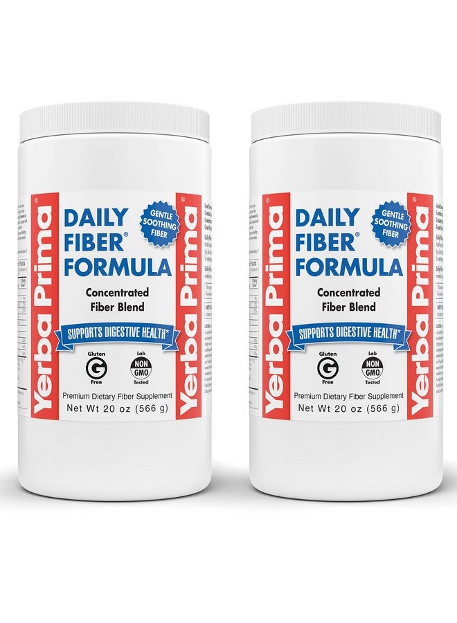 Yerba Prima Daily Fiber Formula 20 Oz Powder (Pack Of 2) Unflavored Concentrated Blend Of Soluble/Insoluble Psyllium Seed Husks Acacia Gum Apple Fiber Supplement Regularity Colon Cleanser - Image 2