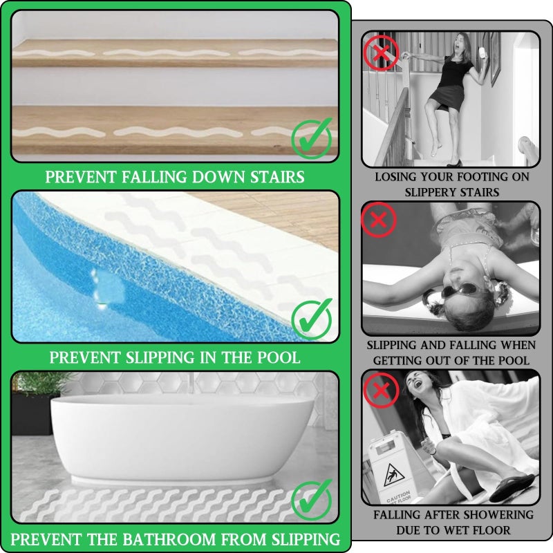 LUFFLOK 24 Pcs Bath Stickers Non Slip Bath Stickers Transparent - Image 5